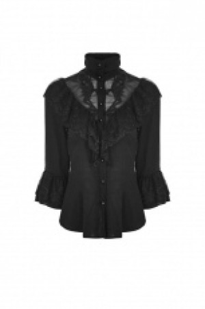  Gothic phoenix tail three quarter sleeve shirt Punk Rave WY-830CCF/BK -  
