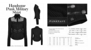  Handsome Punk Military Shirt Punk Rave WY-833CCF/BK /    / -  
