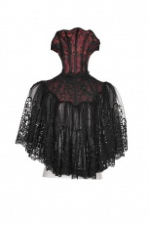  The gothic bat short cloak Punk Rave WY-834DPF/BK-RD -  