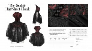  The gothic bat short cloak Punk Rave WY-834DPF/BK-RD -  