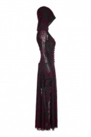  Gothic flame long coat Punk Rave WY-836LCF/BK-RD -  