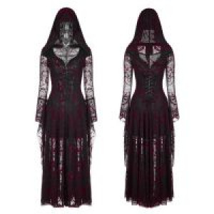  Gothic flame long coat Punk Rave WY-836LCF/BK-RD -  