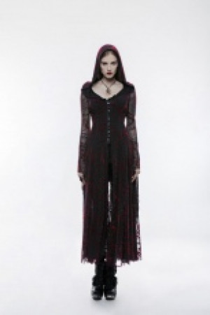  Gothic flame long coat Punk Rave WY-836LCF/BK-RD -  