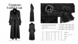  Gorgeous Gothic Coat Punk Rave WY-844LCF/BK -  