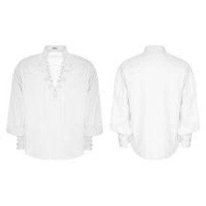  Gothic Long Sleeve Shirt Punk Rave WY-848CCM/WH -  