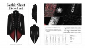  Gothic Short Dress Coat Punk Rave WY-857LDM/BK-RD -  