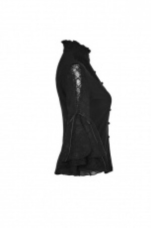  Gothic Cropped Sleeves Shirt -  2