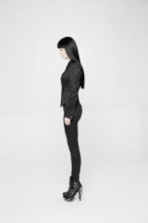  Military Uniform Buttonhole Loop Long Sleeve Shirt Punk Rave WY-883CCF/BK -  