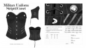      Military Uniform Striped Corset Punk Rave WY-884SYF/BK /  / -  