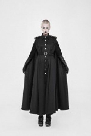  Two Wear Long Military Uniform Cloaks Punk Rave WY-885DPF/BK -  