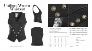  Uniform Woolen Waistcoat Punk Rave WY-891MJF/BK -  