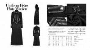  Uniform Retro Plate Woolen Jacket Punk Rave WY-892ECF/BK -  