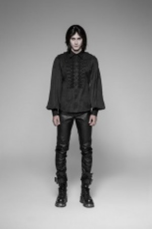  Uniform Retro long-sleeved Shirt Punk Rave WY-914CCM/BK -  