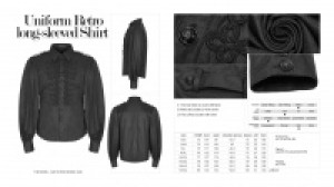  Uniform Retro long-sleeved Shirt Punk Rave WY-914CCM/BK -  