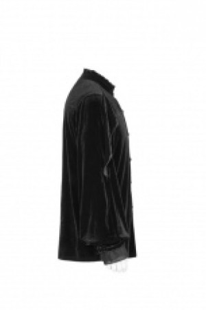  Gothic Golden Velvet Shirt -  2