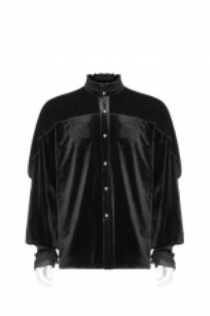  Gothic Golden Velvet Shirt -  1