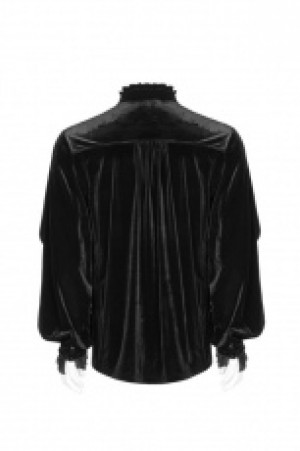  Gothic Golden Velvet Shirt -  3