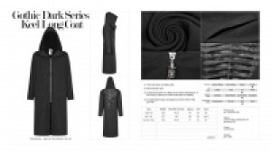  Gothic Dark Series Keel Long Coat Punk Rave WY-932ZCM/BK -  