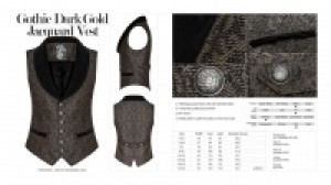  Gothic Dark Gold Jacquard Vest Punk Rave WY-938MJM/BK-BN -  