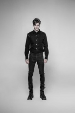  Punk Long-sleeved Shirt Punk Rave WY-939CCM/BK -  