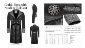  Gothic Dress with Swallow Tail Coat Punk Rave WY-947LCM/BK-SI -  
