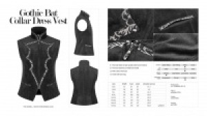     " " Gothic Bat Collar Dress Vest /   -  8