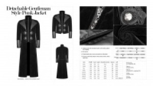  Detachable Gentleman Style Punk Jacket Punk Rave WY-949XCM/BK -  
