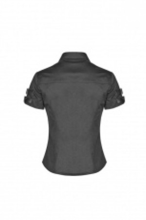  Military Short Sleeve Shirt Punk Rave WY-954CDF/BK -  