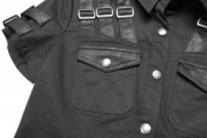  Military Short Sleeve Shirt Punk Rave WY-954CDF/BK -  