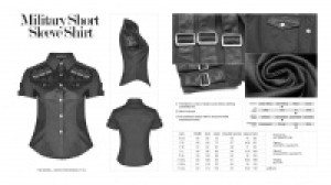  Military Short Sleeve Shirt Punk Rave WY-954CDF/BK -  
