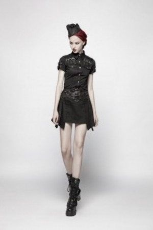  Military Short Sleeve Shirt Punk Rave WY-954CDF/BK -  