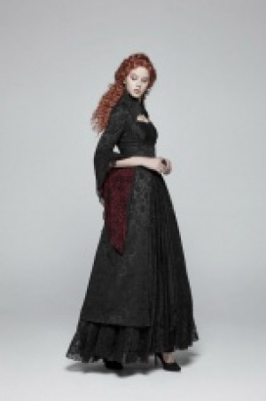  Gothic Court Long Coat Punk Rave WY-958LCF/BK -  
