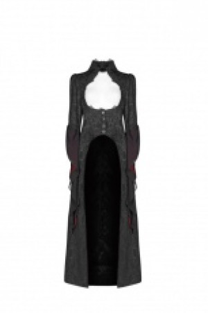  Gothic Court Long Coat Punk Rave WY-958LCF/BK -  