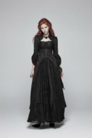  Gothic Court Long Coat Punk Rave WY-958LCF/BK -  