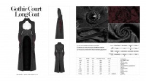  Gothic Court Long Coat Punk Rave WY-958LCF/BK -  