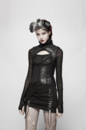  Steampunk Vintage Floral Vest Punk Rave WY-960MJF/BK -  