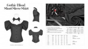  Gothic Blood Short Sleeve Shirt Punk Rave WY-963CDF/BK -  