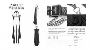  Punk Cape With Chain Punk Rave WY-968DPF/BK -  