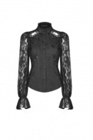  Gorgeous Gothic Lace Shirt Punk Rave WY-969CCF/BK -  