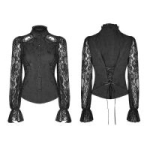  Gorgeous Gothic Lace Shirt Punk Rave WY-969CCF/BK -  