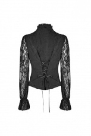  Gorgeous Gothic Lace Shirt Punk Rave WY-969CCF/BK -  