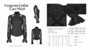  Gorgeous Gothic Lace Shirt Punk Rave WY-969CCF/BK -  
