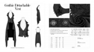  Gothic Detachable Vest Punk Rave WY-970MJF/BK -  