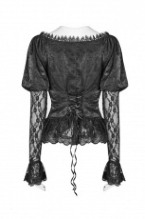 Gothic Lantern Sleeve Shirt Punk Rave WY-972CCF/BK -  