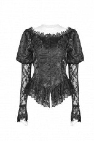  Gothic Lantern Sleeve Shirt Punk Rave WY-972CCF/BK -  