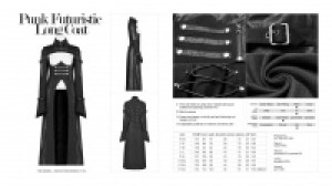  Punk Futuristic Long Coat Punk Rave WY-981XCF/BK -  