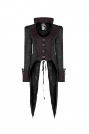  Gothic Dress Swallow Tail Coat Punk Rave WY-982LCF/BK -  