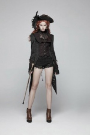  Gothic Dress Swallow Tail Coat Punk Rave WY-982LCF/BK -  