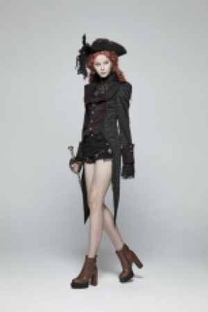  Gothic Dress Swallow Tail Coat Punk Rave WY-982LCF/BK -  