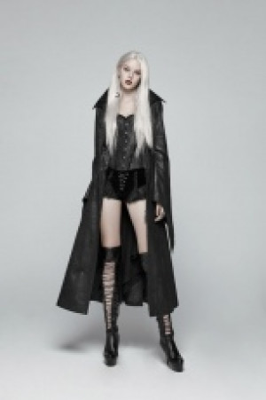  Gothic judge Long coat Punk Rave WY-984LCF/BK -  
